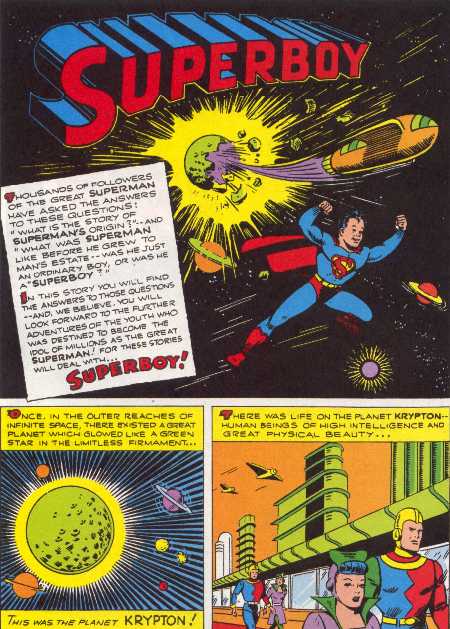 MORE FUN COMICS 101, SUPERBOY SPLASH PAGE