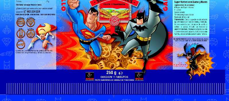 SUPERMAN Y BATMAN EN PASTAS GALLO
