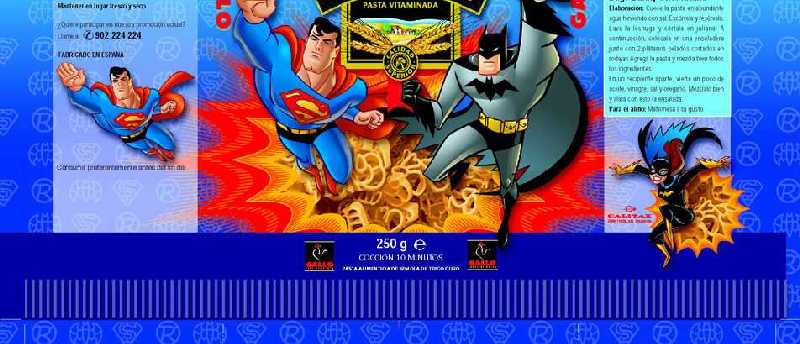 SUPERMAN Y BATMAN EN PASTAS GALLO